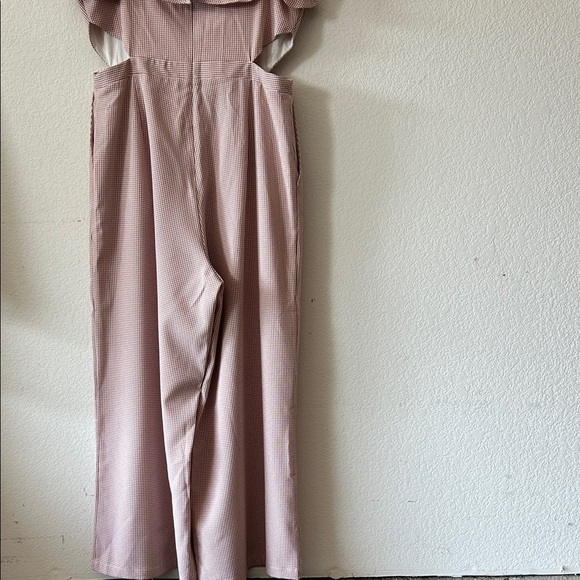 Ale for Anthropologie Gingham Ruffled Jumpsuit Romper size XL - Picture 7 of 9